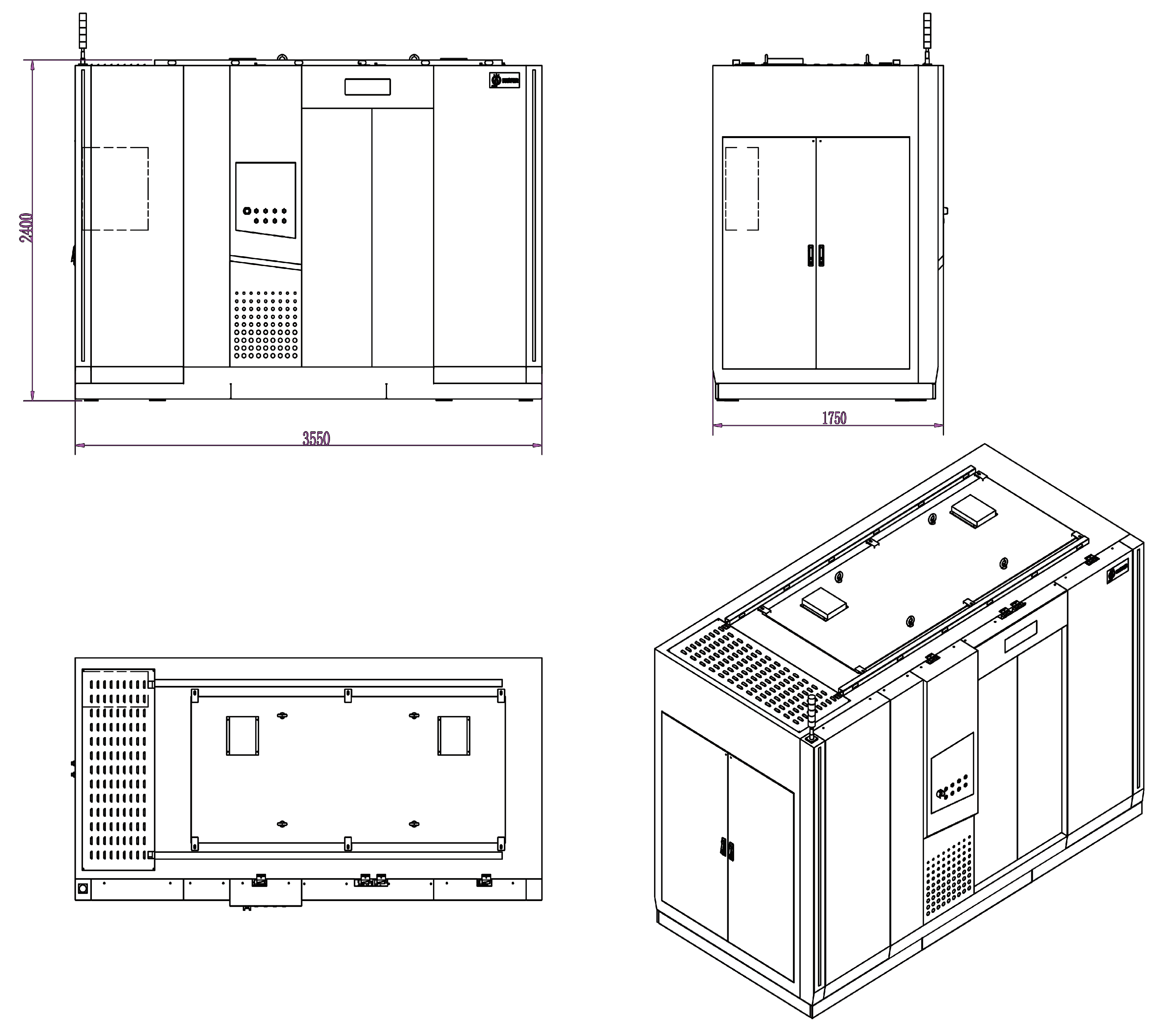 UNCT-2600尺寸三视图