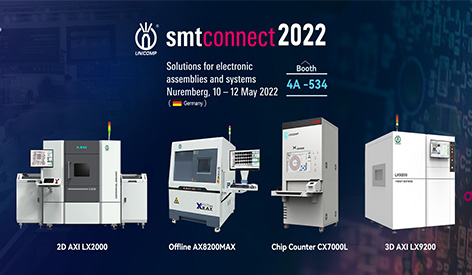 Unicomp vai mostrar mais recente Axi e SMD Chip Counter X-Ray no SMT Connect 2022 em Nuremberg Alemanha